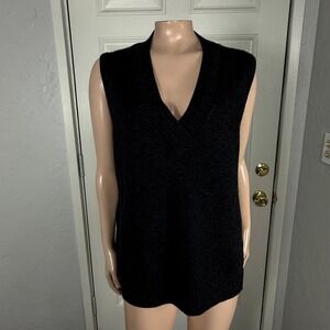 M. Patmos Women's Sweater Small Wool Sleeveless Knit Top Cashmere v neck Q3-2
